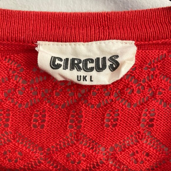 Circus woman's red cardigan size L - Picture 4 of 8
